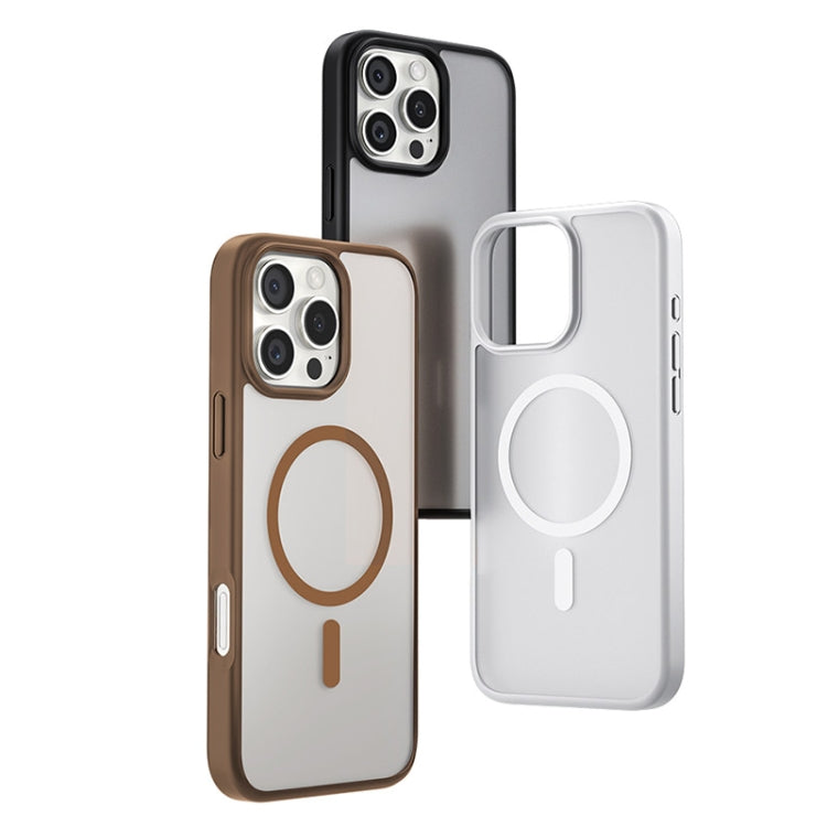 For iPhone 16 Plus TGVIS GRACE Series MagSafe Frosted Translucent Phone Case(Brown) - iPhone 16 Plus Cases by TGVIS | Online Shopping South Africa | PMC Jewellery | Buy Now Pay Later Mobicred