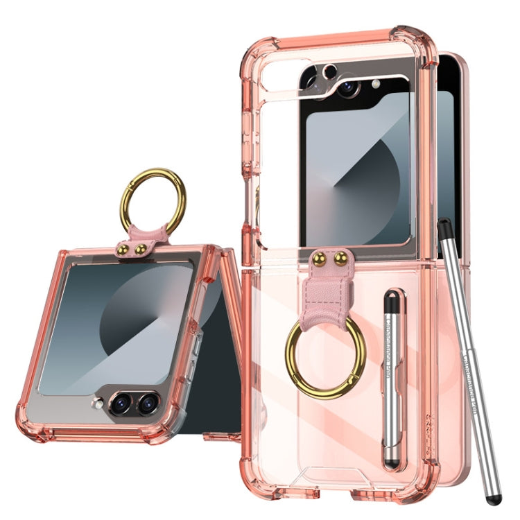 For Samsung Galaxy Z Flip6 GKK Airbag Protective Phone Case with Ring & Pen(Pink) - Galaxy Z Flip6 5G Cases by GKK | Online Shopping South Africa | PMC Jewellery | Buy Now Pay Later Mobicred