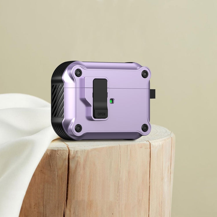 For AirPods 4 Eagle Shockproof Earphone Protective Case with Switch(Purple) - For AirPods 4 by PMC Jewellery | Online Shopping South Africa | PMC Jewellery | Buy Now Pay Later Mobicred