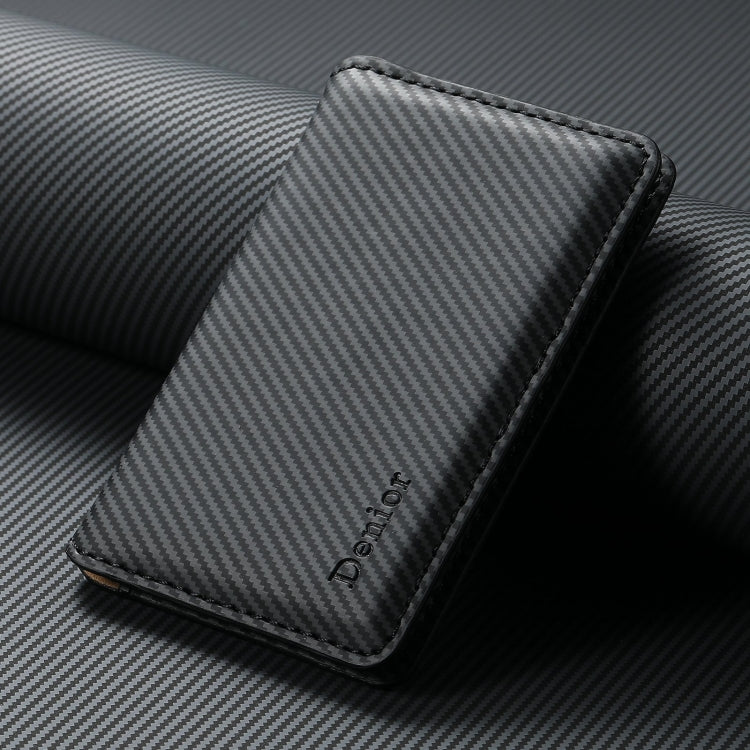 Denior V13 Magsafe Wallet Carbon Fiber Texture Leather Magnetic Card Holder Bag(Black) - Others Accessories by Denior | Online Shopping South Africa | PMC Jewellery | Buy Now Pay Later Mobicred