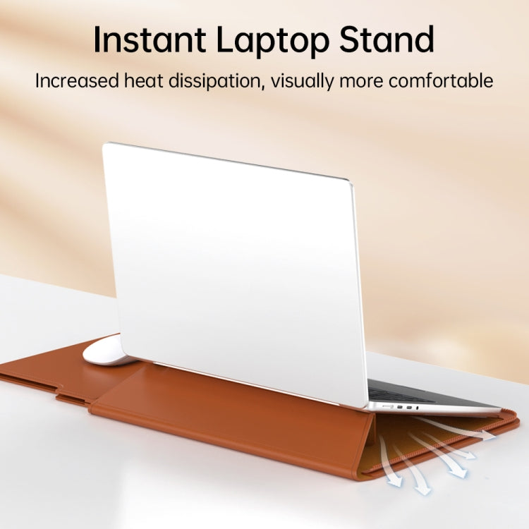 Multifunctional Laptop PU Magnetic Stand Split Liner Bag with Mouse Pad Function, Size:13-14 inch(Grey) - 13.3 inch by PMC Jewellery | Online Shopping South Africa | PMC Jewellery | Buy Now Pay Later Mobicred