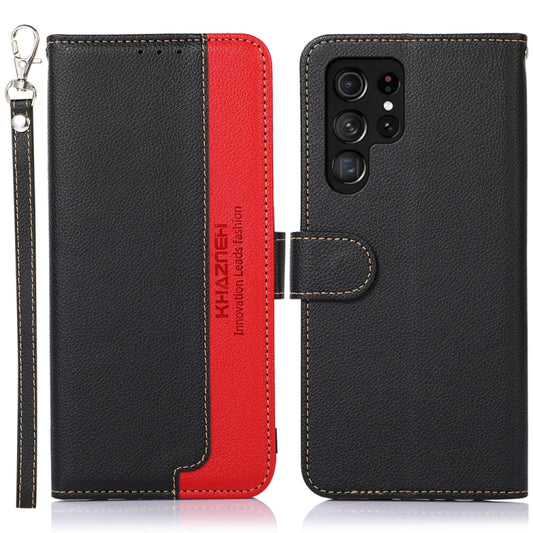 For Samsung Galaxy S25 Ultra KHAZNEH Litchi Texture Leather RFID Phone Case(Black) - Galaxy S25 Ultra 5G Cases by PMC Jewellery | Online Shopping South Africa | PMC Jewellery | Buy Now Pay Later Mobicred