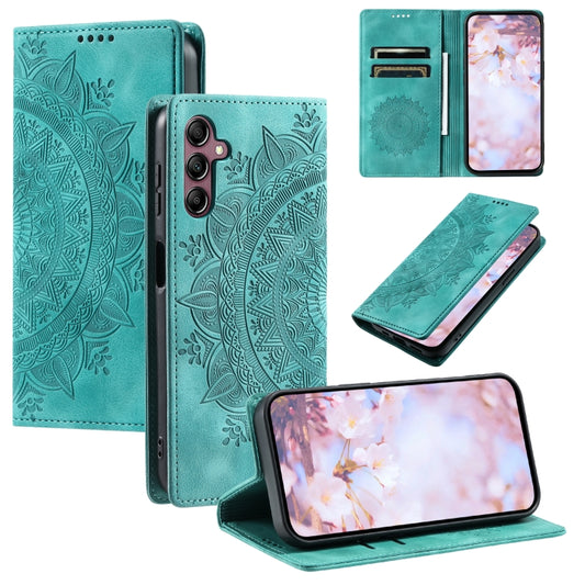 For Samsung Galaxy S25 5G Totem Embossed Magnetic Leather Phone Case(Green) - Galaxy S25 5G Cases by PMC Jewellery | Online Shopping South Africa | PMC Jewellery | Buy Now Pay Later Mobicred