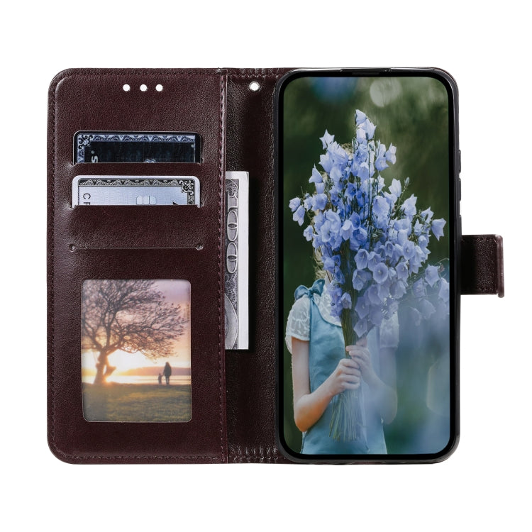 For Samsung Galaxy S25 5G Totem Flower Embossed Leather Phone Case(Brown) - Galaxy S25 5G Cases by PMC TechLife | Online Shopping South Africa | PMC TechLife | Buy Now Pay Later Mobicred