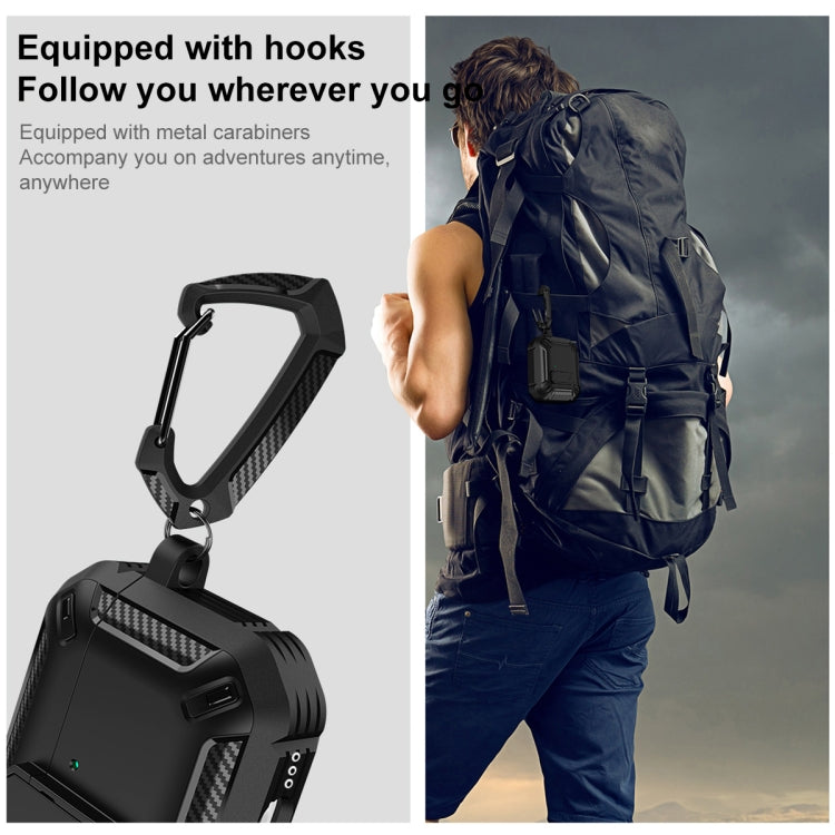 For AirPods 4 Shield Shockproof Earphone Protective Case with Hook(Black Green) - free shipping - PMC Jewellery - Order now!