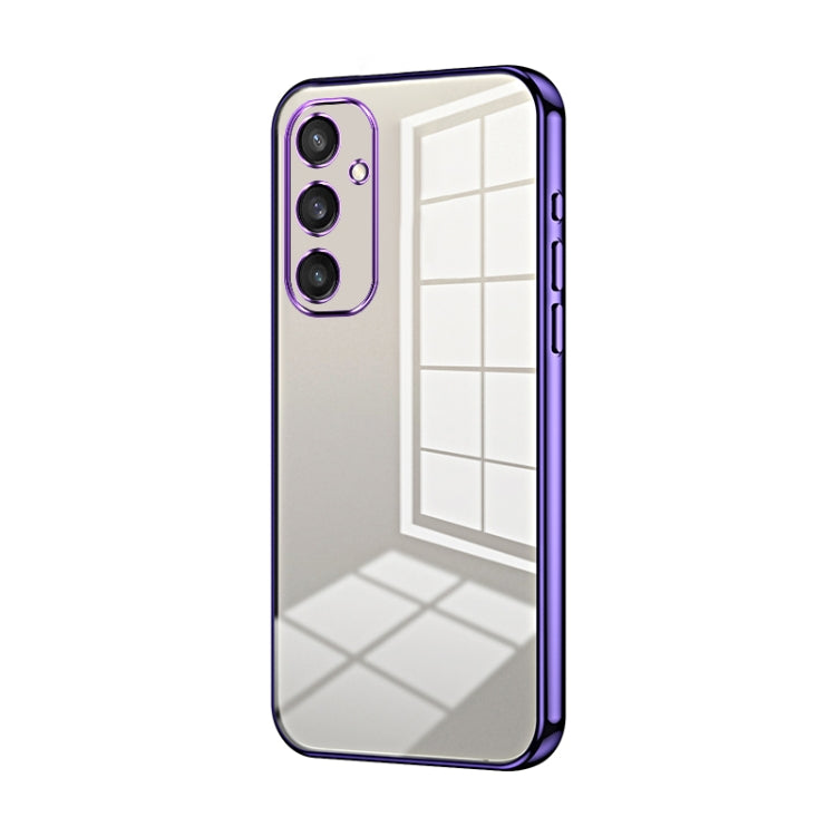 For Samsung Galaxy S25 5G Transparent Plating Fine Hole Phone Case(Purple) - Galaxy S25 5G Cases by PMC Jewellery | Online Shopping South Africa | PMC Jewellery | Buy Now Pay Later Mobicred