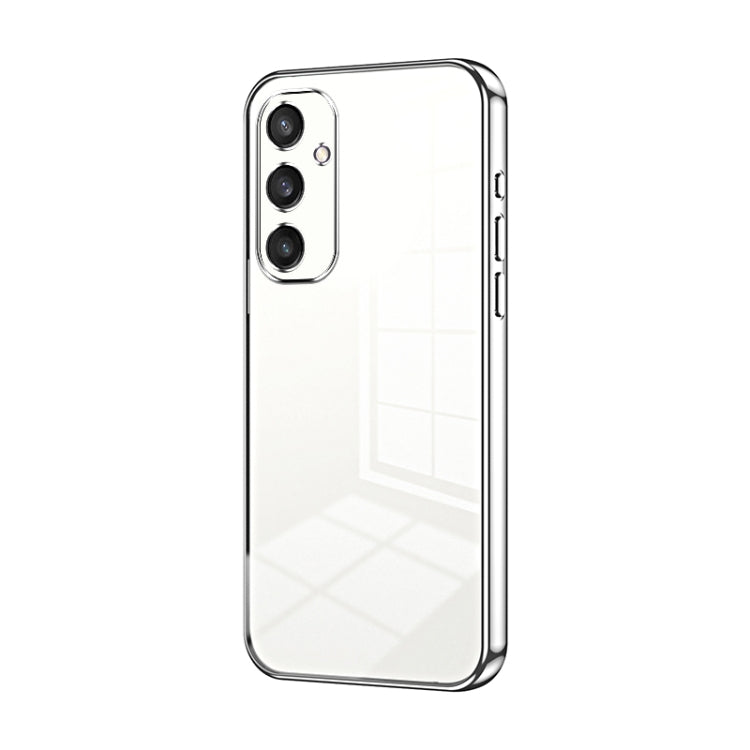 For Samsung Galaxy S25 5G Transparent Plating Fine Hole Phone Case(Silver) - Galaxy S25 5G Cases by PMC Jewellery | Online Shopping South Africa | PMC Jewellery | Buy Now Pay Later Mobicred