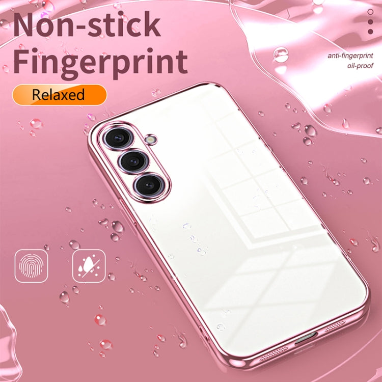 For Samsung Galaxy S25+ 5G Transparent Plating Fine Hole Phone Case(Pink) - Galaxy S25+ 5G Cases by PMC Jewellery | Online Shopping South Africa | PMC Jewellery | Buy Now Pay Later Mobicred