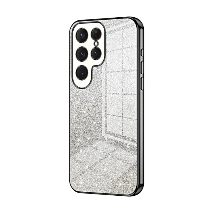For Samsung Galaxy S25 Ultra 5G Gradient Glitter Powder Electroplated Phone Case(Black) - Galaxy S25 Ultra 5G Cases by PMC Jewellery | Online Shopping South Africa | PMC Jewellery | Buy Now Pay Later Mobicred