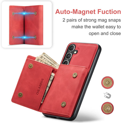 For Samsung Galaxy S24 FE 5G DG.MING M1 Series 3-Fold Multi Card Wallet + Magnetic Phone Case(Red) - Galaxy S24 FE 5G Cases by DG.MING | Online Shopping South Africa | PMC Jewellery | Buy Now Pay Later Mobicred