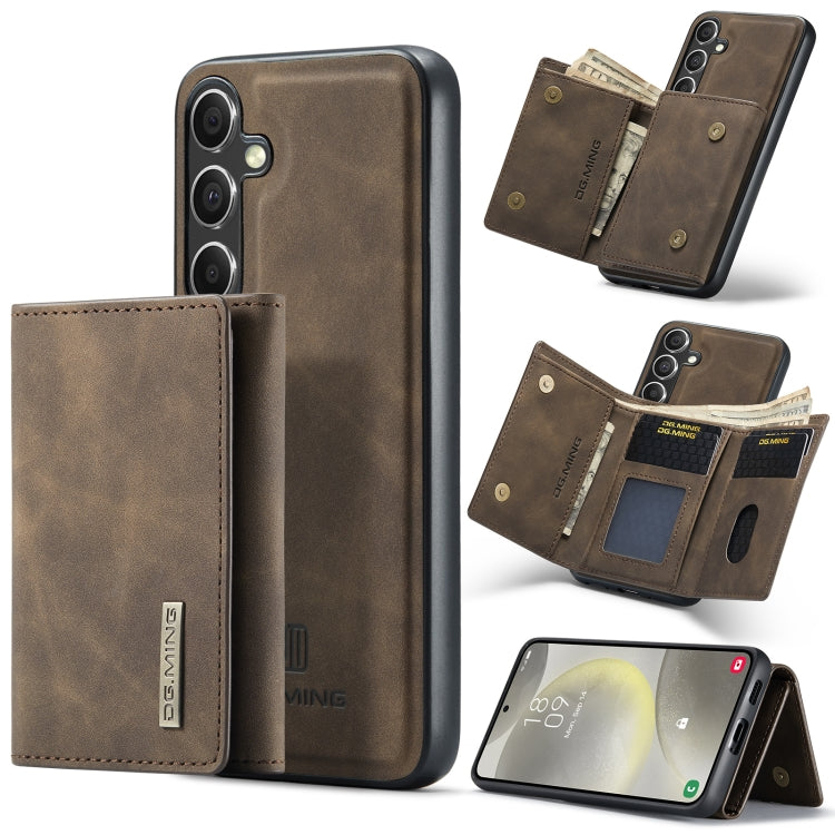 For Samsung Galaxy S24 FE 5G DG.MING M1 Series 3-Fold Multi Card Wallet + Magnetic Phone Case(Coffee) - Galaxy S24 FE 5G Cases by DG.MING | Online Shopping South Africa | PMC Jewellery | Buy Now Pay Later Mobicred