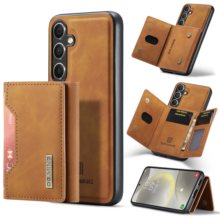 For Samsung Galaxy S24 FE 5G DG.MING M2 Series 3-Fold Multi Card Bag + Magnetic Phone Case(Brown) - Galaxy S24 FE 5G Cases by DG.MING | Online Shopping South Africa | PMC Jewellery | Buy Now Pay Later Mobicred