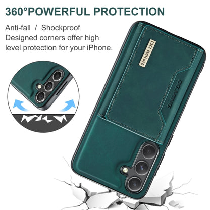 For Samsung Galaxy S24 FE 5G DG.MING M2 Series 3-Fold Multi Card Bag + Magnetic Phone Case(Green) - Galaxy S24 FE 5G Cases by DG.MING | Online Shopping South Africa | PMC Jewellery | Buy Now Pay Later Mobicred