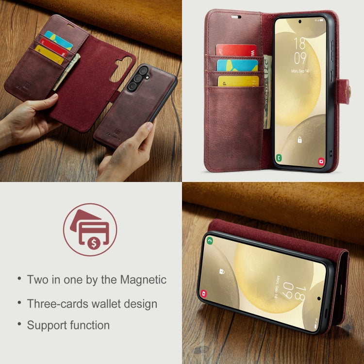 For Samsung Galaxy S24 FE 5G DG.MING Crazy Horse Texture Detachable Magnetic Leather Case(Red) - Galaxy S24 FE 5G Cases by DG.MING | Online Shopping South Africa | PMC Jewellery | Buy Now Pay Later Mobicred