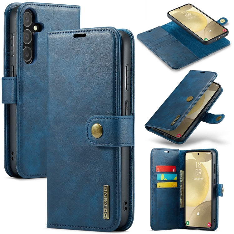 For Samsung Galaxy S24 FE 5G DG.MING Crazy Horse Texture Detachable Magnetic Leather Case(Blue) - Galaxy S24 FE 5G Cases by DG.MING | Online Shopping South Africa | PMC Jewellery | Buy Now Pay Later Mobicred