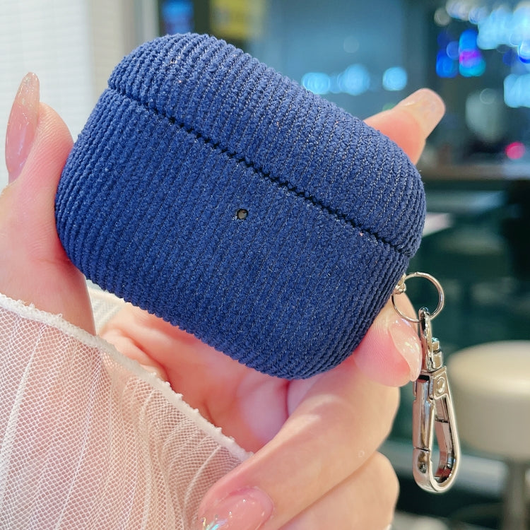 For AirPods Pro Corduroy Cloth Pattern Earphone Protective Case(Royal Blue) - For AirPods Pro by PMC Jewellery | Online Shopping South Africa | PMC Jewellery | Buy Now Pay Later Mobicred