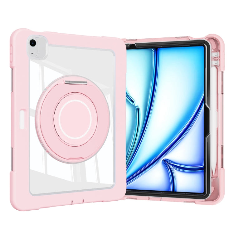 For iPad Air 11 2025 / 2024 / 10.9 2022 Crystal Armor PC Hybrid TPU Tablet Case with Pen Slot(Pink) - iPad Air 11 2025 / 2024 Cases by PMC Jewellery | Online Shopping South Africa | PMC Jewellery | Buy Now Pay Later Mobicred