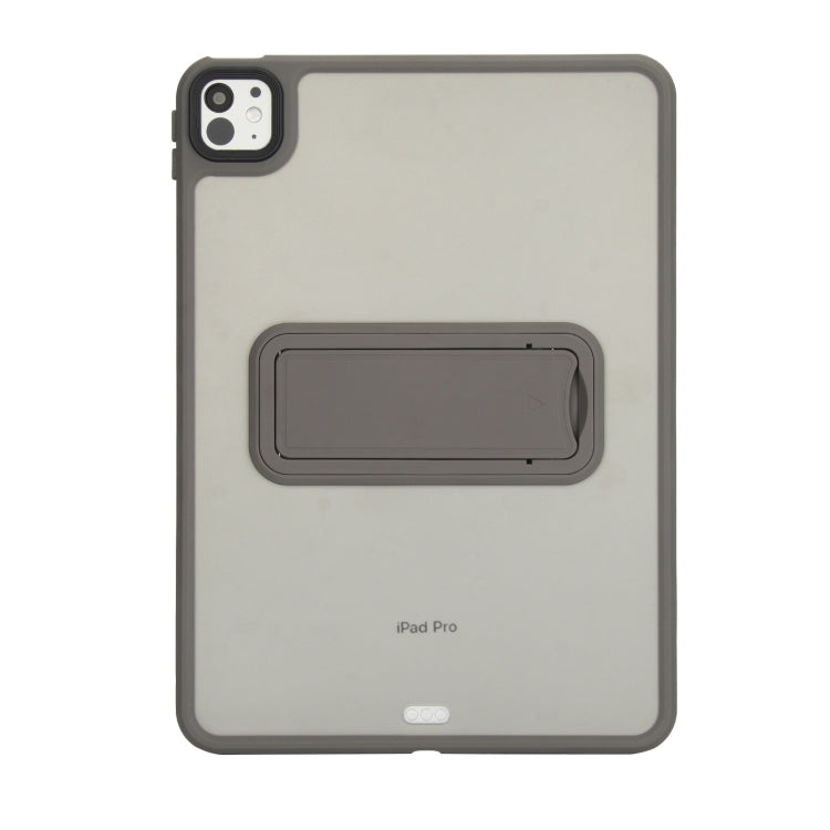 For iPad Pro 11 2018 Skin Feel Holder PC Hybrid TPU Tablet Case(Grey) - iPad Pro 11 (2018) Cases by PMC Jewellery | Online Shopping South Africa | PMC Jewellery | Buy Now Pay Later Mobicred