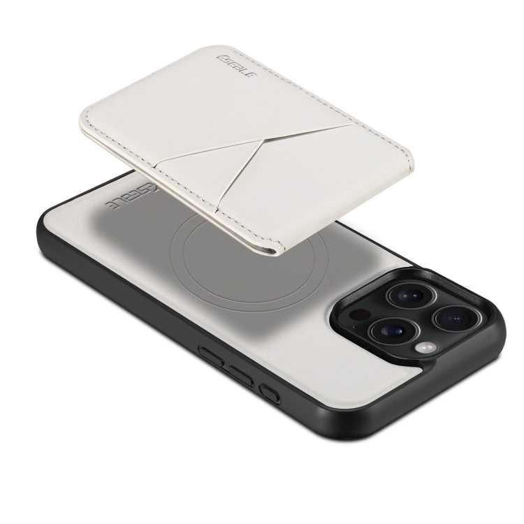 For iPhone 16 Pro ESEBLE E3 Plain Texture Card Slots MagSafe RFID Leather Case(Ivory) - free shipping - PMC Jewellery - Order now!