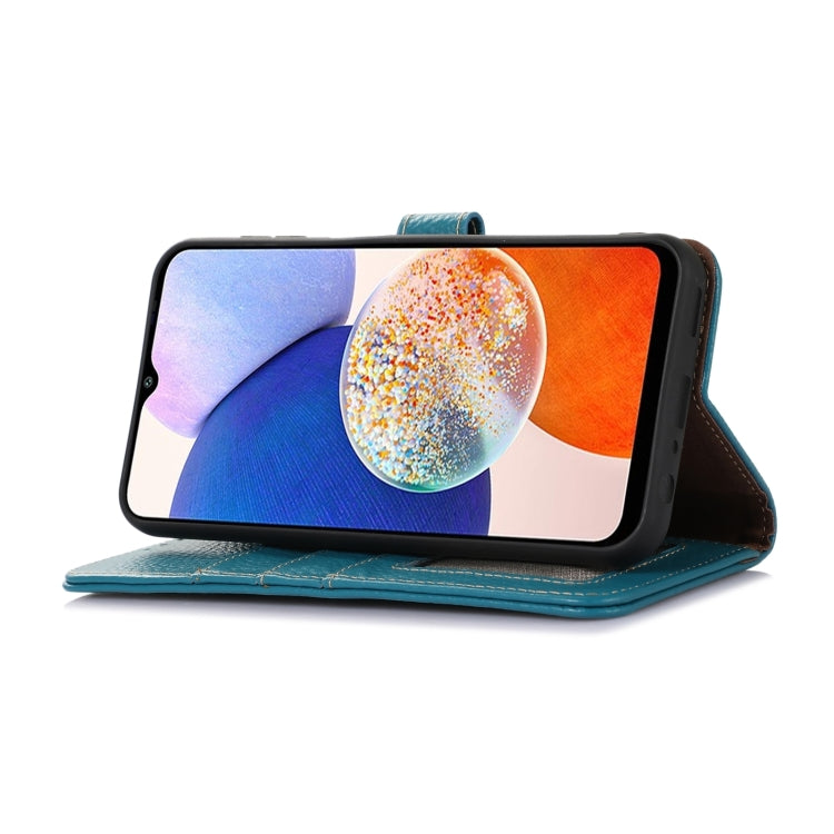 For Honor X9c Genuine Leather Litchi Texture RFID Leather Phone Case(Blue) - Honor Cases by PMC TechLife | Online Shopping South Africa | PMC TechLife | Buy Now Pay Later Mobicred