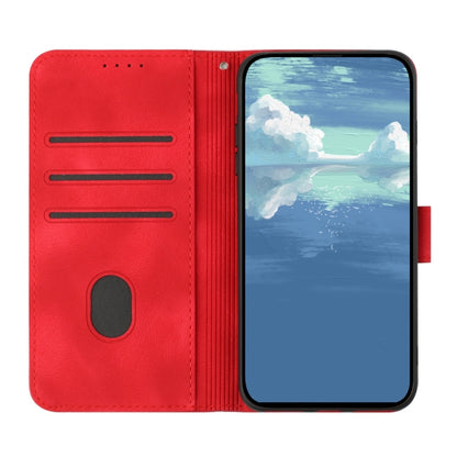 For Samsung Galaxy S25 5G Line Pattern Skin Feel Leather Phone Case(Red) - Galaxy S25 5G Cases by PMC Jewellery | Online Shopping South Africa | PMC Jewellery | Buy Now Pay Later Mobicred