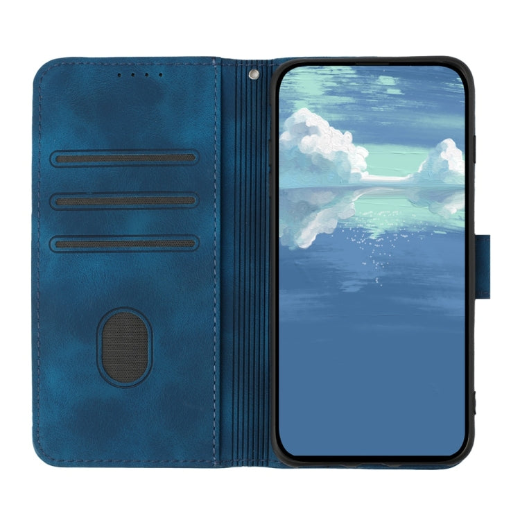 For Samsung Galaxy S25+ 5G Line Pattern Skin Feel Leather Phone Case(Royal Blue) - Galaxy S25+ 5G Cases by PMC Jewellery | Online Shopping South Africa | PMC Jewellery | Buy Now Pay Later Mobicred