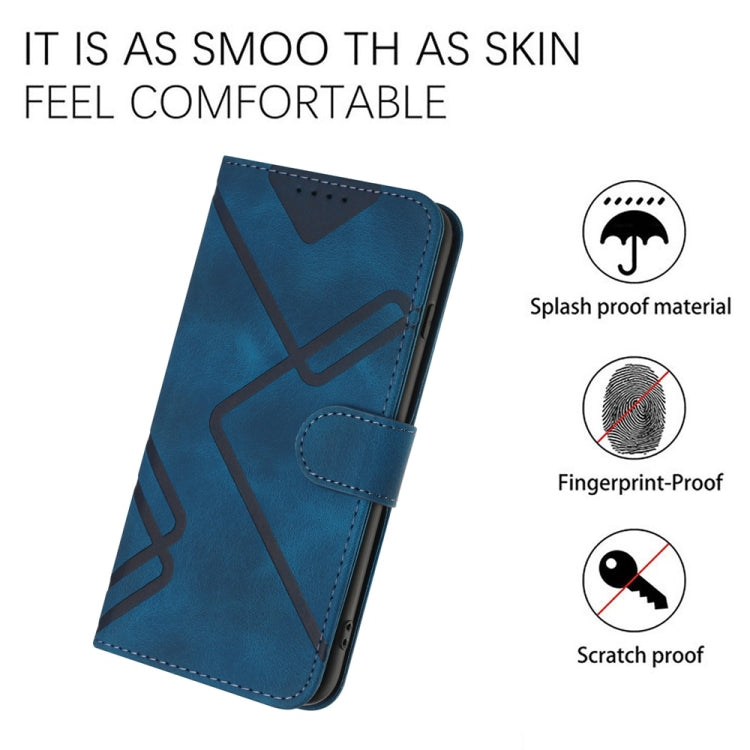 For Samsung Galaxy S25+ 5G Line Pattern Skin Feel Leather Phone Case(Royal Blue) - Galaxy S25+ 5G Cases by PMC Jewellery | Online Shopping South Africa | PMC Jewellery | Buy Now Pay Later Mobicred