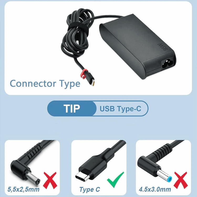 95W 20V 4.75A USB Type-C Plug Laptop Notebook Power Adapter For Lenovo, Plug:UK Plug - For Lenovo by PMC Jewellery | Online Shopping South Africa | PMC Jewellery | Buy Now Pay Later Mobicred