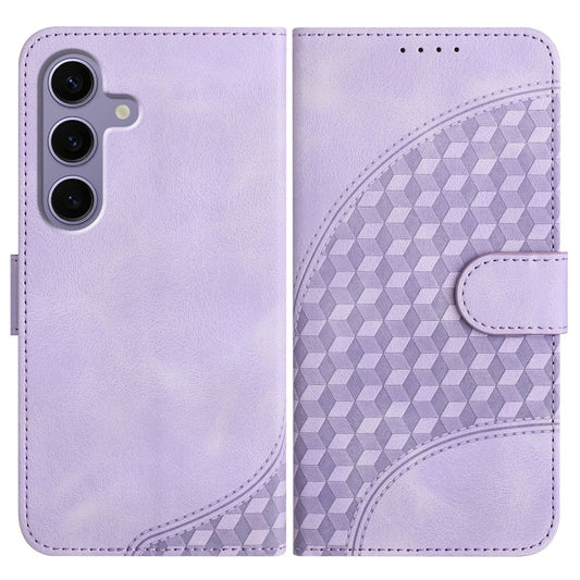 For Samsung Galaxy S25 5G YX0060 Elephant Head Embossed Phone Leather Case with Lanyard(Light Purple) - Galaxy S25 5G Cases by PMC Jewellery | Online Shopping South Africa | PMC Jewellery | Buy Now Pay Later Mobicred