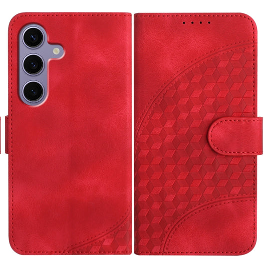 For Samsung Galaxy S25 5G YX0060 Elephant Head Embossed Phone Leather Case with Lanyard(Red) - Galaxy S25 5G Cases by PMC Jewellery | Online Shopping South Africa | PMC Jewellery | Buy Now Pay Later Mobicred