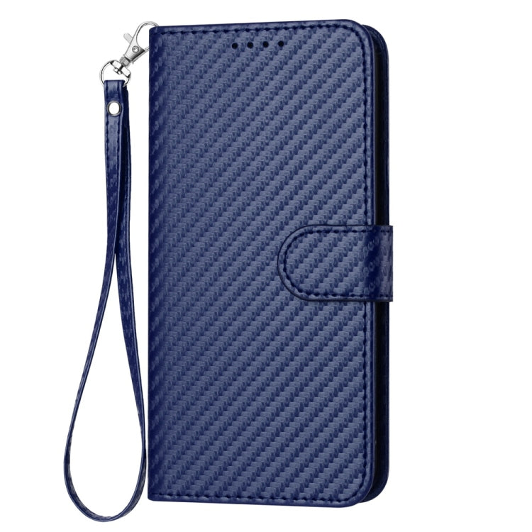 For Samsung Galaxy S25 5G YX0070 Carbon Fiber Buckle Leather Phone Case with Lanyard(Royal Blue) - Galaxy S25 5G Cases by PMC Jewellery | Online Shopping South Africa | PMC Jewellery | Buy Now Pay Later Mobicred