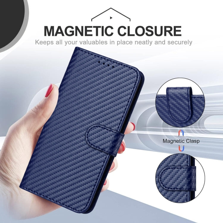 For Samsung Galaxy S25+ 5G YX0070 Carbon Fiber Buckle Leather Phone Case with Lanyard(Royal Blue) - Galaxy S25+ 5G Cases by PMC Jewellery | Online Shopping South Africa | PMC Jewellery | Buy Now Pay Later Mobicred