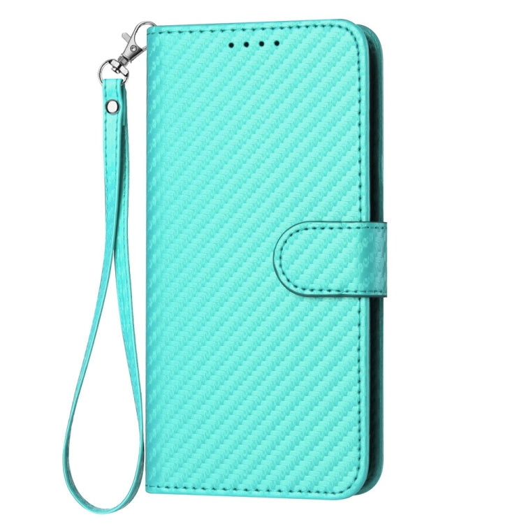 For Samsung Galaxy S25 Ultra 5G YX0070 Carbon Fiber Buckle Leather Phone Case with Lanyard(Light Blue) - Galaxy S25 Ultra 5G Cases by PMC Jewellery | Online Shopping South Africa | PMC Jewellery | Buy Now Pay Later Mobicred