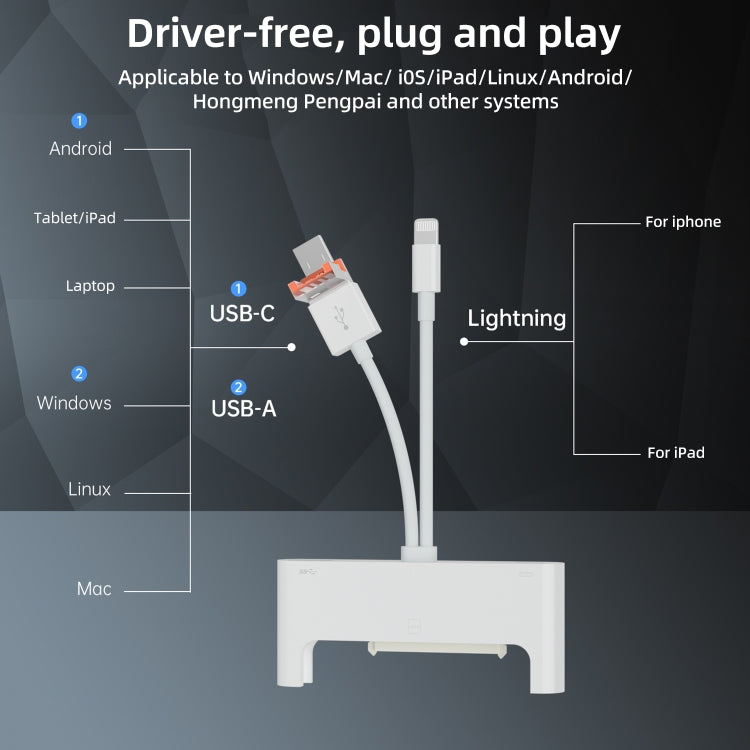 NK-1046TL Pro USB-C / Type-C, 8 Pin, USB to USB-C / Type-C, USB, SATA Interface Multi-function Adapter(White) - Converter & Adapter by PMC Jewellery | Online Shopping South Africa | PMC Jewellery | Buy Now Pay Later Mobicred