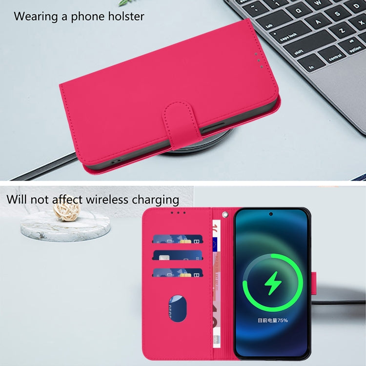 For Ulefone Note 14 Skin Feel Solid Color Leather Phone Case with Lanyard(Rose Red) - free shipping - PMC Jewellery - Order now!