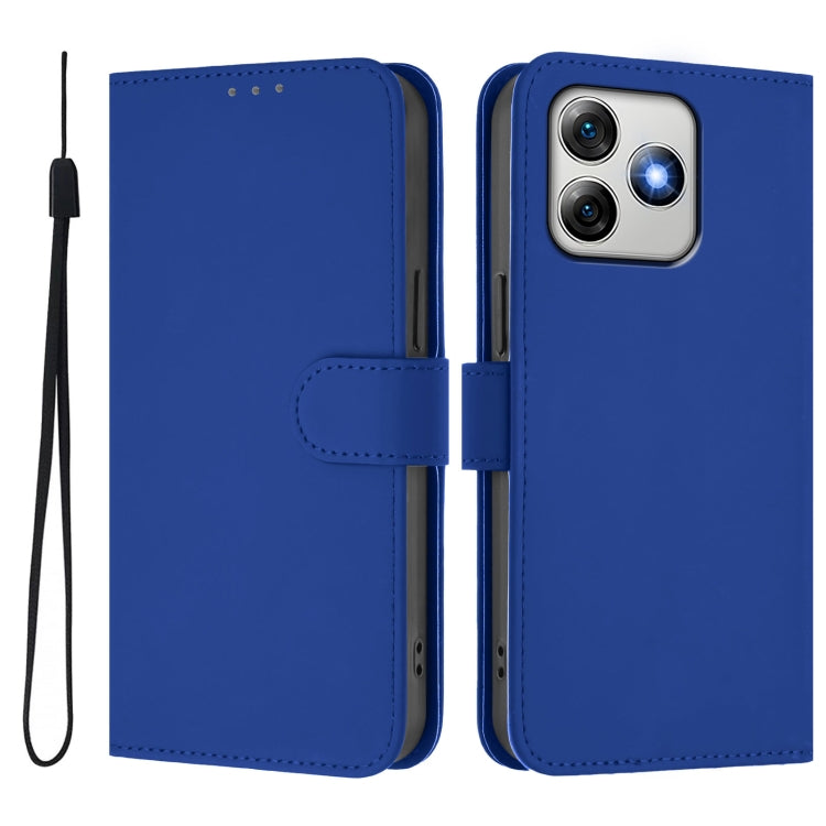 For Ulefone Note 18 Ultra Skin Feel Solid Color Leather Phone Case with Lanyard(Dark Blue) - Ulefone Cases by PMC Jewellery | Online Shopping South Africa | PMC Jewellery | Buy Now Pay Later Mobicred