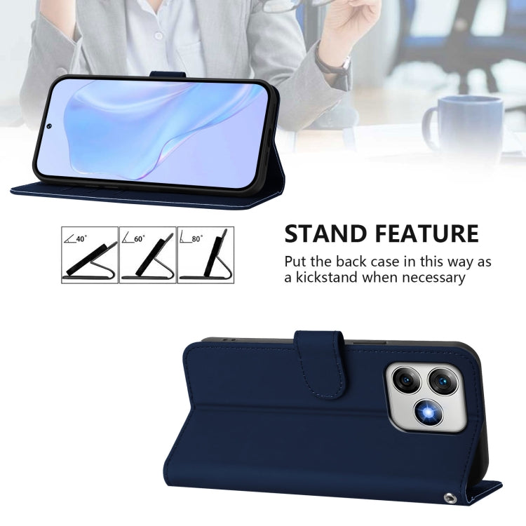 For Ulefone Note 18 Ultra Skin Feel Solid Color Leather Phone Case with Lanyard(Navy Blue) - Ulefone Cases by PMC Jewellery | Online Shopping South Africa | PMC Jewellery | Buy Now Pay Later Mobicred