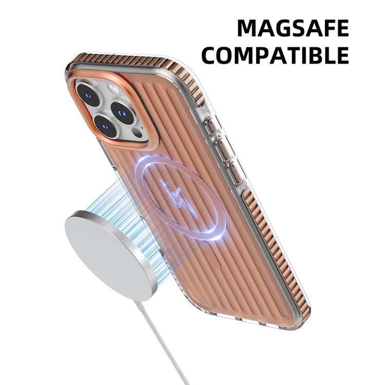 For iPhone 16 Mutural Corrugated Texture Magsafe Magnetic Shockproof Phone Case(Silver) - iPhone 16 Cases by Mutural | Online Shopping South Africa | PMC Jewellery | Buy Now Pay Later Mobicred