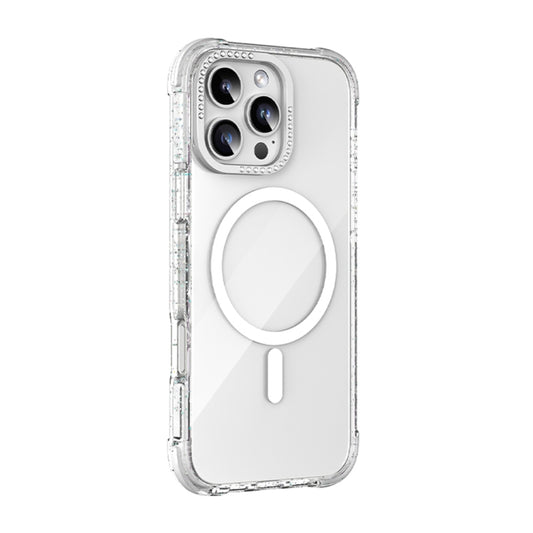 For iPhone 16 Pro Max Mutural Blink Series Glitter Edge MagSafe Magnetic Phone Case(White) - iPhone 16 Pro Max Cases by Mutural | Online Shopping South Africa | PMC Jewellery | Buy Now Pay Later Mobicred