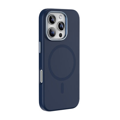 For iPhone 16 Pro Max Mutural Karen Series Liquid Silicone MagSafe Magnetic Phone Case(Navy Blue) - iPhone 16 Pro Max Cases by Mutural | Online Shopping South Africa | PMC Jewellery | Buy Now Pay Later Mobicred