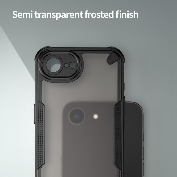 For iPhone 16e Armor Glaze PC Hybrid TPU Phone Case(Black) - free shipping - PMC TechLife - Order now!