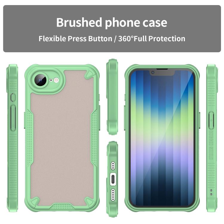 For iPhone 16e Armor Glaze PC Hybrid TPU Phone Case(Green) - iPhone 16e Cases by PMC TechLife | Online Shopping South Africa | PMC TechLife | Buy Now Pay Later Mobicred