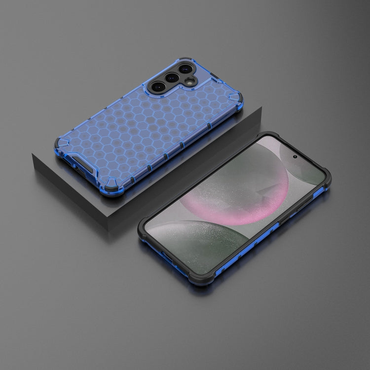 For Samsung Galaxy S25 5G Honeycomb Shockproof Phone Case(Blue) - Galaxy S25 5G Cases by PMC Jewellery | Online Shopping South Africa | PMC Jewellery | Buy Now Pay Later Mobicred