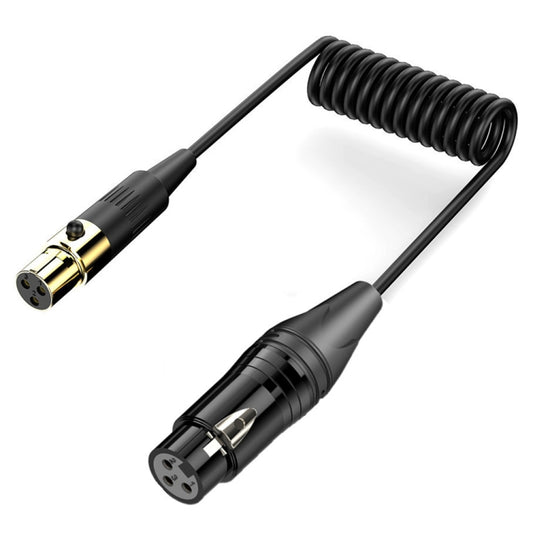 Mini XLR Female to XLR Female Audio Mixer Mini Microphone Coiled Audio Cable, Length: 0.5m(Black) - Microphone Audio Cable & Connector by PMC Jewellery | Online Shopping South Africa | PMC Jewellery | Buy Now Pay Later Mobicred