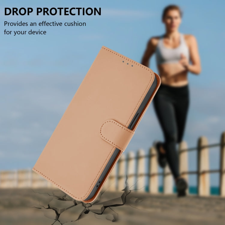 For Samsung Galaxy S25+ 5G Skin Feel Solid Color Leather Phone Case with Lanyard(Nude) - Galaxy S25+ 5G Cases by PMC Jewellery | Online Shopping South Africa | PMC Jewellery | Buy Now Pay Later Mobicred