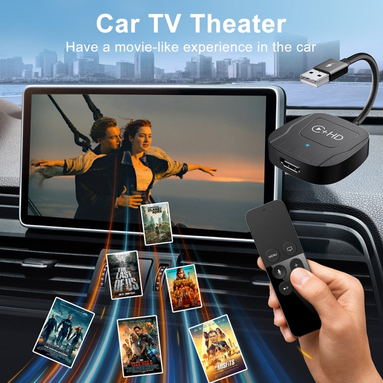 USB and HDMI Wired to Wireless CarPlay Auto Adapter, Specification:Square(Carbon Fiber) - free shipping - PMC Jewellery - Order now!