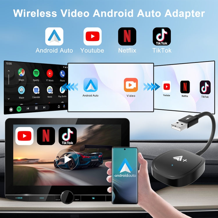 USB Interface Wired to Wireless CarPlay Auto Adapter for Android, Specification:Square(Black) - free shipping - PMC Jewellery - Order now!