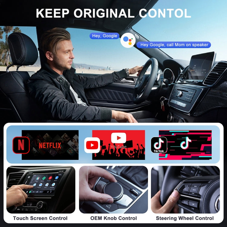 USB Interface Wired to Wireless CarPlay Auto Adapter for Android, Specification:Square(Black) - free shipping - PMC Jewellery - Order now!