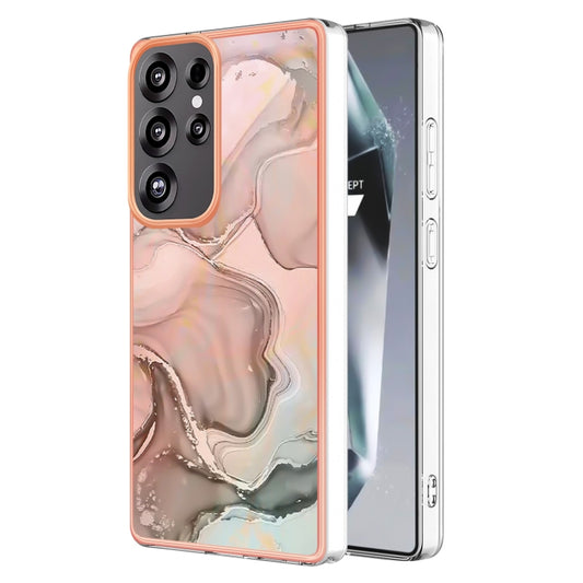 For Samsung Galaxy S25 Ultra 5G Electroplating Marble Dual-side IMD Phone Case(Rose Gold 015) - Galaxy S25 Ultra 5G Cases by PMC Jewellery | Online Shopping South Africa | PMC Jewellery | Buy Now Pay Later Mobicred