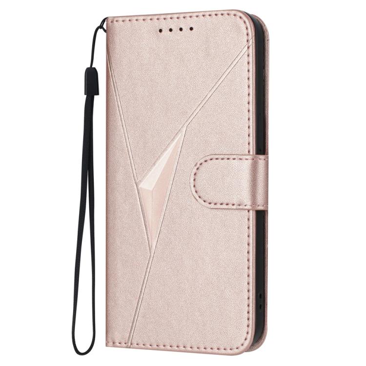 For iPhone 17 Triangle Pattern Buckle Clasp Leather Phone Case(Rose Gold) - free shipping - PMc TechLife - Order now!